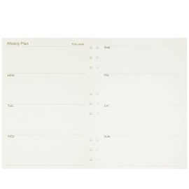 Zelten 1 Pack B5 45 Sheets/90 Pages Weekly Planner Loose Leaf Punched Paper Refills Paper for 9 Hole Binder Personal Organizer Diary Notebook Refillable Planner