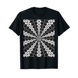 Starlight Speeding Mid-Century Pattern White On Black T-Shirt