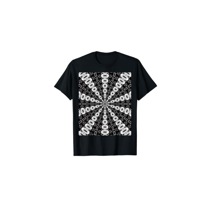 Starlight Speeding Mid-Century Pattern White On Black T-Shirt