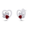 AFFY Heart and Round Cut Simulated Ruby Cat Puppy Paw