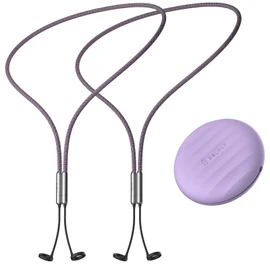 Earplug Lanyard with Magnetic Safety Cord – 2 Pack Silicone Anti-Loss Strap with Case | Tug-Resistant, Quick Access, Easy to Install | Compatible with Earplugs, Earbuds, Earphones, Violet