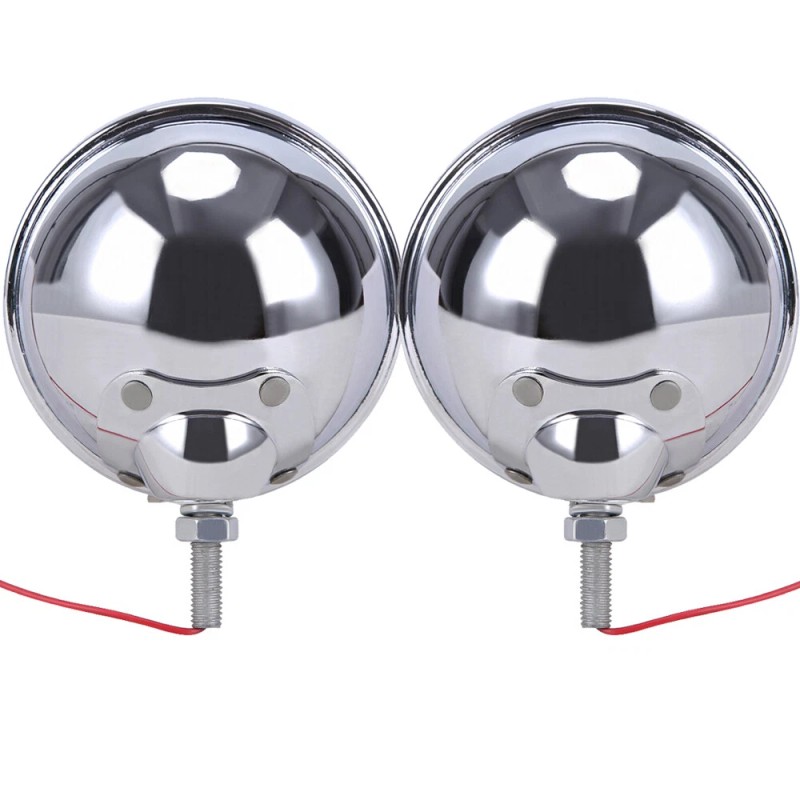 OUMURS Chrome 4.5" Spot Passing Fog Lights Lamps Housing Bucket