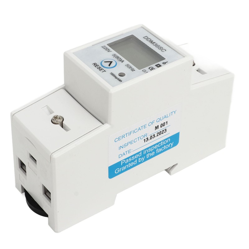 Single Phase Energy Meter LCD Display DIN Rail 2P Total