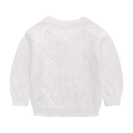 famuka Baby Cardigan Jacket Boy Girl Buttons Soft Knitted Sweaters (as8, Age, 12_Months, White, 12 Months)