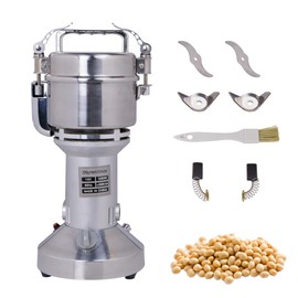 Hakka Grain Mills Grinder, 200g Electric Powder Mill Grinder Machine 1200W High Speed Grinder Stainless Steel Pulverizer Machine Commercial Herb Grinder for Grinding Dry Corn Coffee Bean Pepper