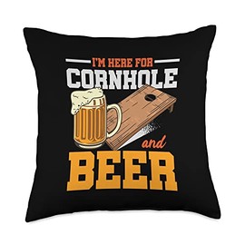 I´m Here For Cornhole And Beer | Bean Bags Toss | Cornhole Throw Pillow