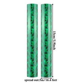5mx15cm Transfer Sheets，196.8"5.9" Metallic Variety Pack Glimmer Hot Foil Roll Heat Activated Foil Glimmer Foil，Foil Transfer Sheets (Green)