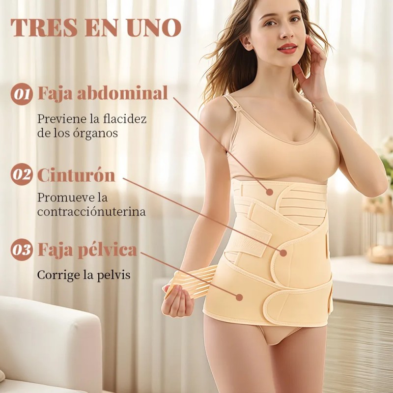 Faja Postparto Maternidad Embarazo 3 En 1 Moldeadora Cesárea