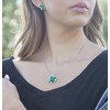 GEMMANCE Butterfly Crystal Necklace with Emerald Green Birthstone for May,