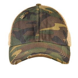 Gritty Bull Vintage Distressed Baseball Cap – Unstructured Fit Adjustable Snapback Hat for Men & Women Army Camo