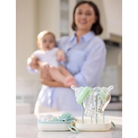 Momcozy Juego de Cepillos para Limpiar Biberones 7 En 1, Kit Limpiador de Biberones con Cepillo de Silicona Color Verde claro