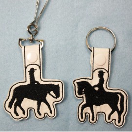 Equestrian Themed Key Chains, Purse or Backpack Clips  Western or Dressage Rider