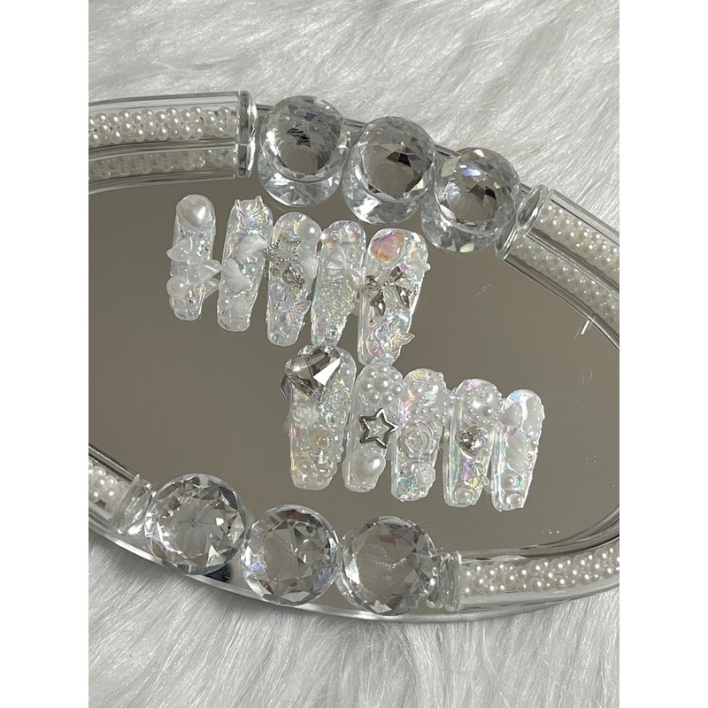 Mongul Gyaru Handmade Nail Tips - Long Ballerina / 몽글