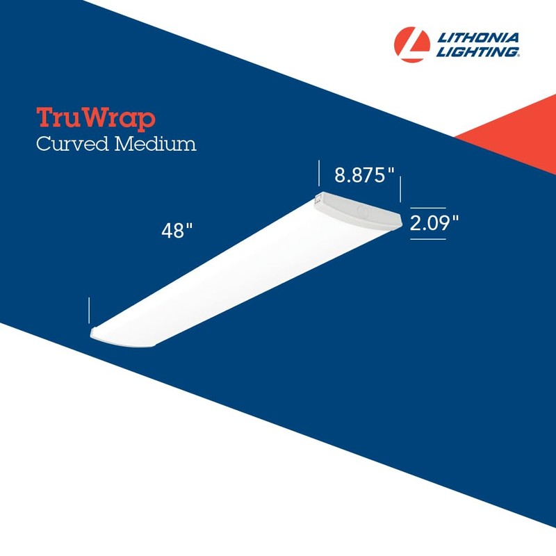 Lithonia Lighting TruWrap 4 Foot LED Ceiling Light Fixture, Low-Profile