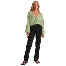 NA-KD Women's Oversized Knitted Cardigan, Chinois Green