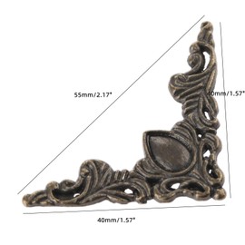 4Pcs Corner Protector Guards Edge Cover Decor Hardware Furniture Corner Brackets for Jewelry Chest Wine Case Box Book Scrapbook Album