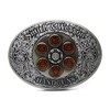 LKMY Men's Belt Buckle with Turntable, Oval Rotating Pearl Circle