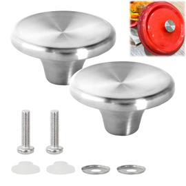 CLKE 2Set Dutch Oven Replacement Handle for Lodge, 5.1cm Replacement Pan Lid Knobs, Stainless Steel Lids Handles, Replacement Knob Cover, Pot Handle for Le Creuset, Lodge, Aldi (Silver)