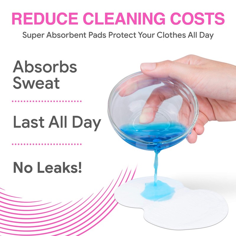 100 Pcs Large Underarm Sweat Pads for Women - Armpit