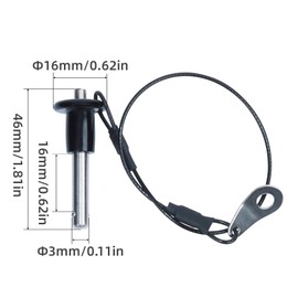 Begino Quick Release Ball Locking Pins 3/8" x 2" - 2 Pack Push Button Latch Pins, 304 Stainless Steel (Silver)