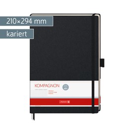 Brunnen Kompagnon Classic 105528805 Notebook Hard Cover 21 x 29.4 cm Squared 192 Pages Black