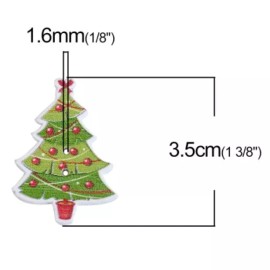 Shelly's Buttons and More Printed Red Ornament Tree Buttons - Shelly's Buttons Sew Thru Craft Scrap Sewing