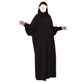 Abaya Muslim Dress Abaya Batwing Sleeve Prayer Clothes Middle East Kaftan Dubai Islamic Dress Solid Casual Loose Fit Arabian Outfit Ramadan Long Dresses (Medium (Size 2), Black), Black, Small-Medium