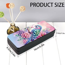DCIDBEI Diamond Painting Glasses Case Women's Sunglasses Diamond Painting Pictures Eye Box Glasses Lens Accessories Women's Sturdy Sunglasses Case Concise Storage Box Flowers Birds