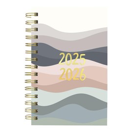 Blueline® Essential Academic Daily/Monthly Planner, August 2025 to July 2026, Gold Twin-Wire Binding, Poly Cover, 8" x 5", Under the Sea Design, Waves, Bilingual (CA214BPH.02-26)