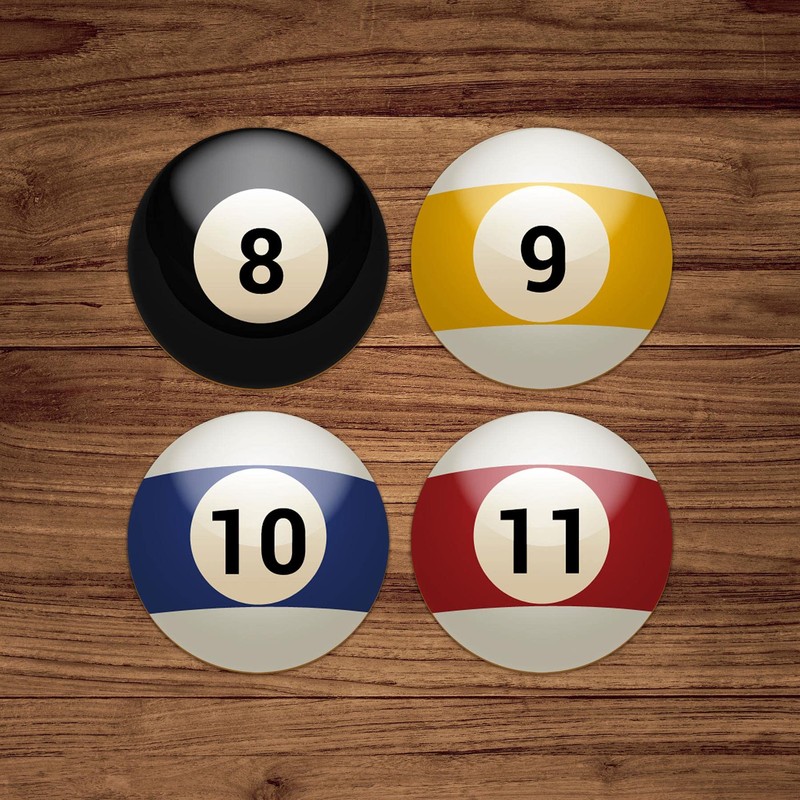 Pool Coasters Set - Luxury Gift Box and 4 Round,