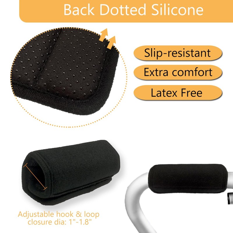 Universal Walker Padded Hand Grip Covers, Premium Medical Soft Cushion