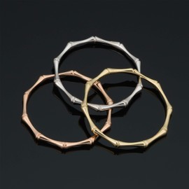 KoolJewelry Women's 14k Yellow Gold 1.8mm Bamboo Ring Minimalist Jewelry, Size 8