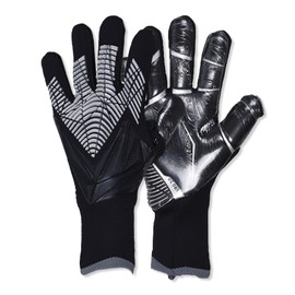 OLYSPM Goalkeeper Gloves Kids Football Gloves Goalie Gloves with Non-slip Latex Palm, Kids Goalkeeper Gloves with Breathable, Abrasion-resistant, Super Grip, Size 6/7/8/9/10, Black (OL-FC005)