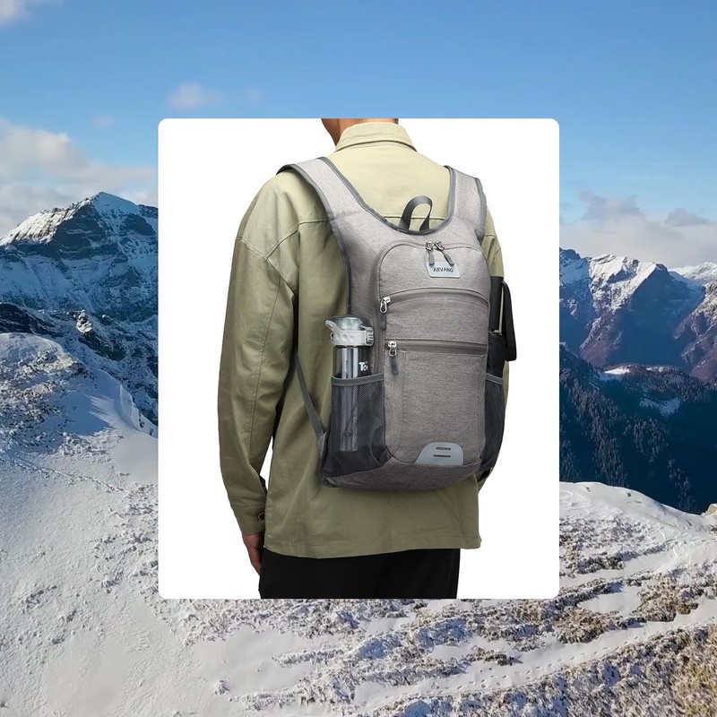 Arvano Hiking Backpack Lightweight Foldable Backpack 10L Small Rucksack for