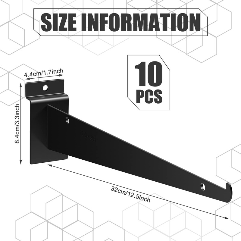 Oudain 12" Slatwall Shelf Bracket with Lip Heavy Duty Slat