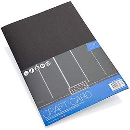 Premier Stationery Craft, Icon 220Gsm Black Card. Pack of 10, A4