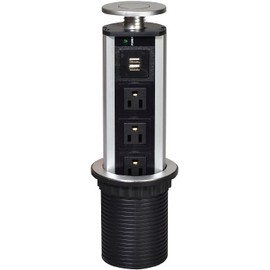 YUYTE - Multifuncion Toma De Corriente Torre para mesa US Plug, Pulling Up Outlet Desktop Worktop Kitchen Electric Socket 3-Outlet Power Socket + 2 Usb Port para Oficina hogar