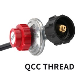 Roastove 5 feet 0-20 PSI Adjustable High Pressure Propane Regulator with Hose for QCC1/Type1 Propane Tank Cylinder,Fits for Most LP Gas Grill, Heater and Fire Pit Table,3/8" Female Flare Nut