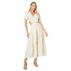 Moon River Women's Waist Cut-Out w/self String Tiered midi Dress,