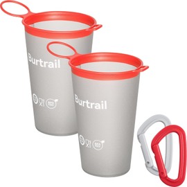 Burtrail Collapsible Running Water Cup,Ultralight Protable Running Cup for Trail Running,Ultramarathon,Backpacking,Camping-BPA Free,200 ml/6.8 oz-2Pack,Gray