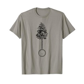 Banjo Tree Minimalist Design Vintage Nature & Music Graphic T-Shirt