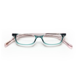 eyebobs - What Inheritance? | Premium Reading Glasses for Men and Women | Half-Rim Frames for Average Faces, Green & Blush Layered Crystal with Pink Crystal, 1.25
