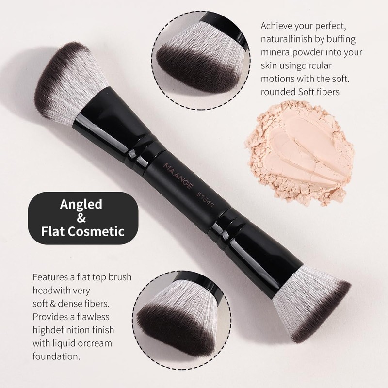 MAANGE Brochas Maquillaje, 4 Brochas de Maquillaje Premium de Doble