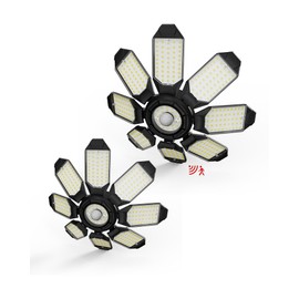 Craftersmark Motion Sensor Garage Light, 250W Motion Sensor Light Indoor,Deformable Garage Lights Ceiling LED,25000LM Super Bright Motion Activated LED Shop Light for Stairway,Basement 2Pack