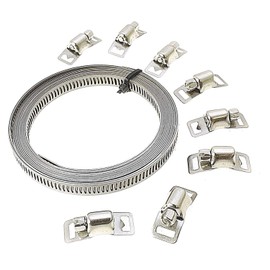 Toolzone 8Pc Stainless Steel Hose Clamp Clip Kit