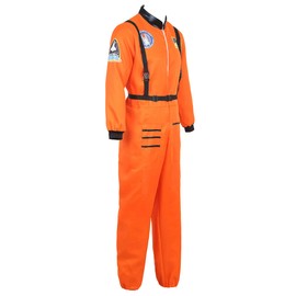 Zhitunemi Mens Astronaut Costume Adult Dress Up Clothes Space Fancy Jumpsuit Cosplay Onesie Orange-M