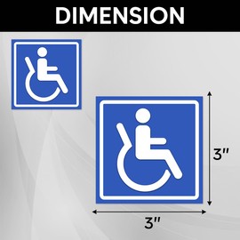Pack 12 Pcs Handicap Sign Stickers for Handicapped Disable Wheelchair Signs Window Indoor Stairs Outdoor Removable Bumper Stickers Waterproof Vinyl Decals Public Home Accessories