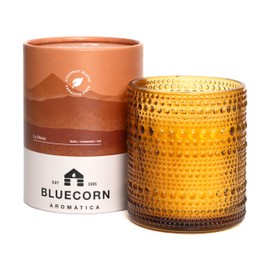 Bluecorn Candles Aromática La Mesa Scented Candle for Home | Botanical Inspired Coconut Wax Candle with Basil, Hemp & Fir | Amber Glass Jar with 55 Hour Burn Time | Aromatherapy, Gift (Large)