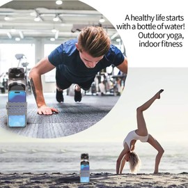 Katsy Style Water Bottle with Phone Holder - 890ml BPA-Free Hydration Solution - Stay Connected on the Go - Hand Wash Only-Black Color