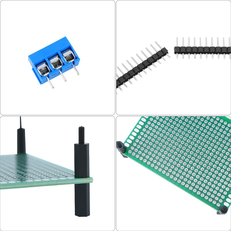QWORK® 46 Stück Leiterplattenset, Doppelseitige Prototyp-Leiterplatten, PCB Board Kit mit